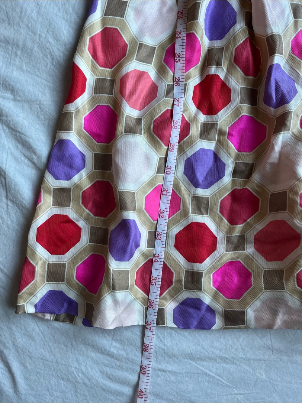 kate spade pink, purple & red geometric midi dress - Picture 5 of 5